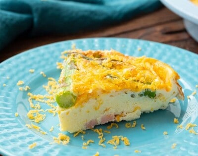 Ham and Asparagus Crustless Quiche - The Wholesome Dish