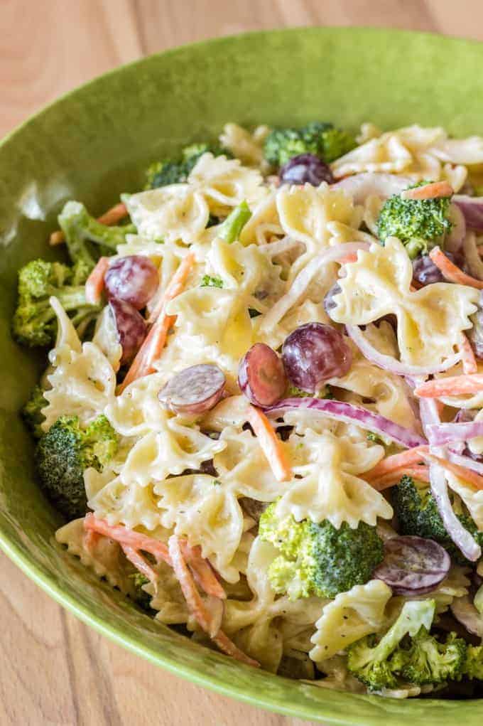 Broccoli Grape Pasta Salad - The Wholesome Dish