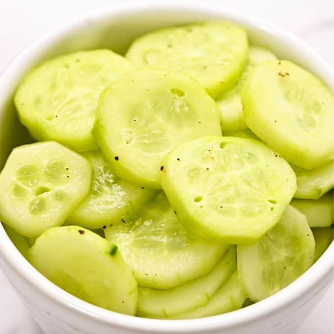 Vinegar Marinated Cucumbers The Wholesome Dish 9677